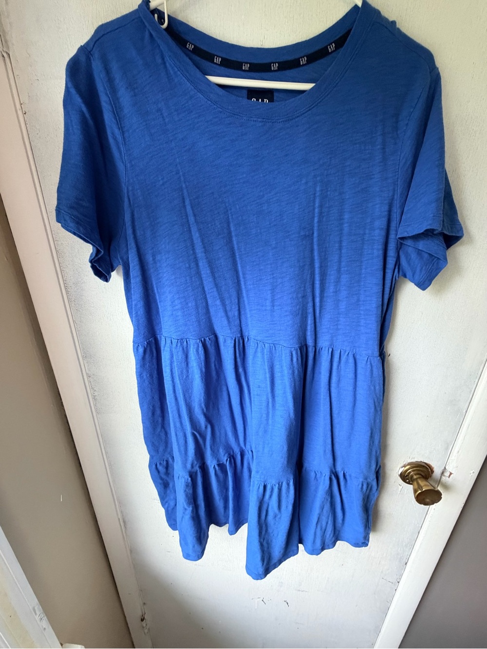 GAP Women's Royal Blue Short Sleeve Tiered Tunic